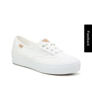Keds white platform lace sneakers